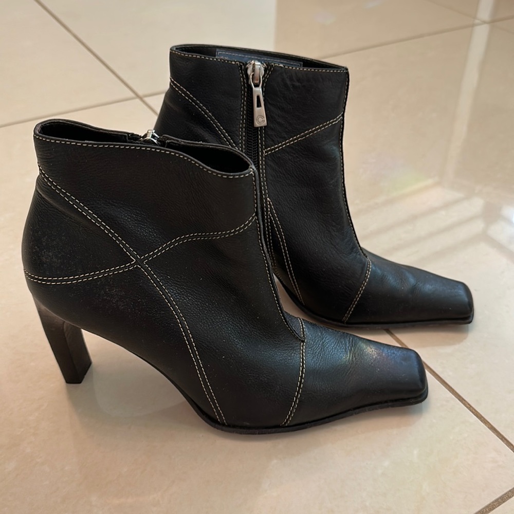 Leather ankle boots